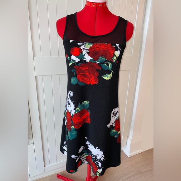 GITANE Mini Dress, Floral, Mesh, Summer, Canadian Made, Women's (US S) - Picture 1 of 5